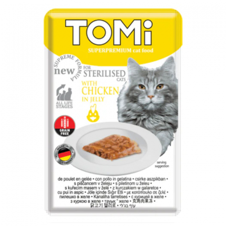 Hrana umeda pisici - Hrana umeda pentru pisici Tomi Sterilised cu pui 85 gr