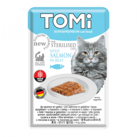 Hrana umeda pisici - Hrana umeda pentru pisici Tomi Sterilised cu somon 85 gr