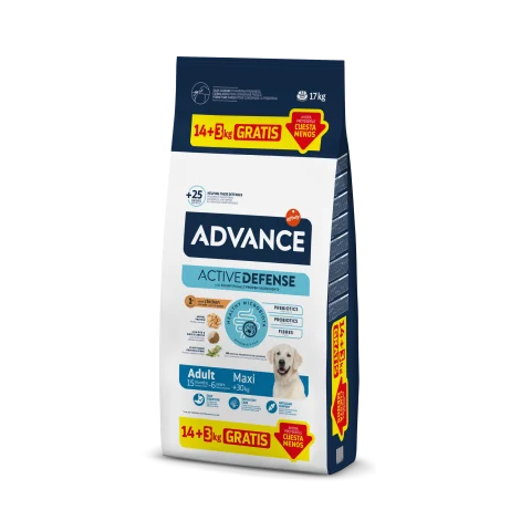 Caine Adult - Hrana uscata pentru caini Advance Maxi Adult cu pui 14 + 3 kg GRATIS