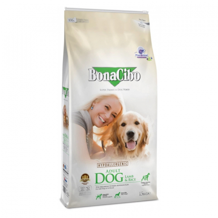 Caine Adult - Hrana uscata pentru caini Bono Cibo Adult cu miel & orez 15 kg