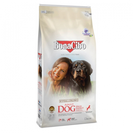 Caine Adult - Hrana uscata pentru caini Bono Cibo Adult High Energy cu pui 15 kg