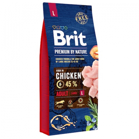 Caine Adult - Hrana uscata pentru caini Brit Premium Adult L 15 kg