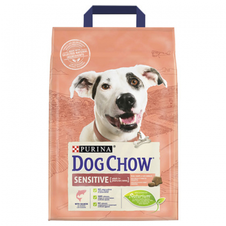 Caine Adult - Hrana uscata pentru caini Dog Chow Adult Sensitive cu somon 2,5 kg