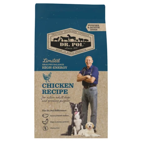 Hrana uscata caini - Hrana uscata pentru caini Dr. Pol Puppy & Active Adult cu pui 10 kg