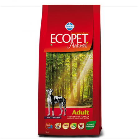 Caine Adult - Hrana uscata pentru caini Ecopet Natural Maxi Adult cu pui 12 kg