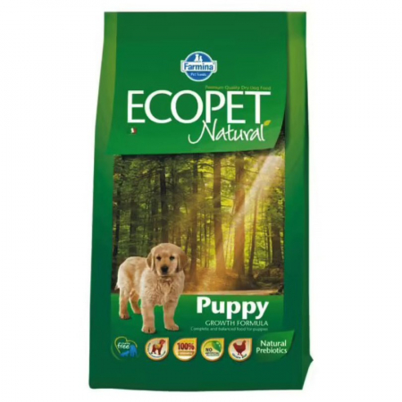 Caine Junior - Hrana uscata pentru caini Ecopet Natural Puppy cu pui 12 kg