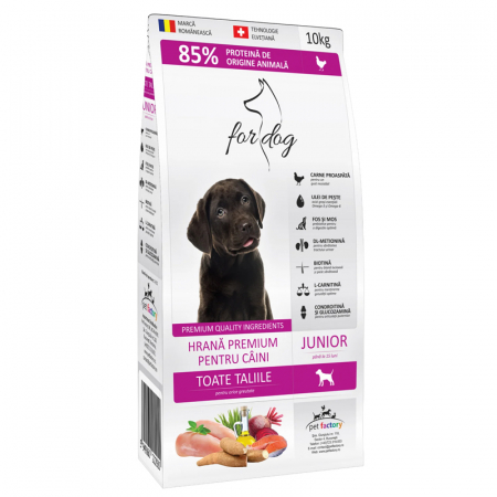 Caine Junior - Hrana uscata pentru caini For Dog Junior cu pui 10 kg