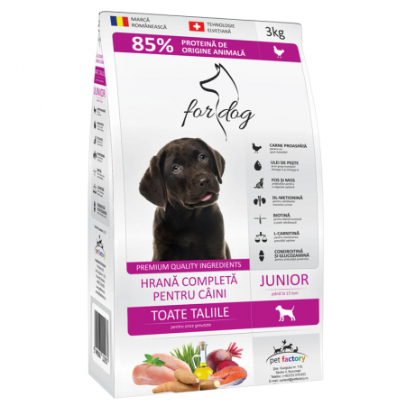 Caine Junior - Hrana uscata pentru caini For Dog Junior cu pui 3 kg