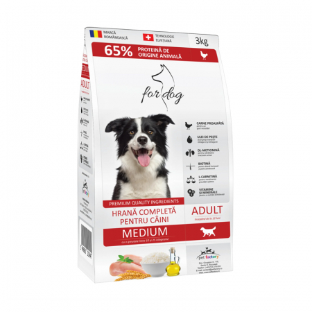 Hrana uscata pentru caini For Dog Medium Adult cu pui 3 kg [0]