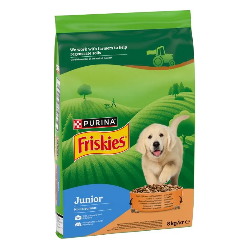 Caine Junior - Hrana uscata pentru caini Friskies Junior cu pui & legume 8 kg