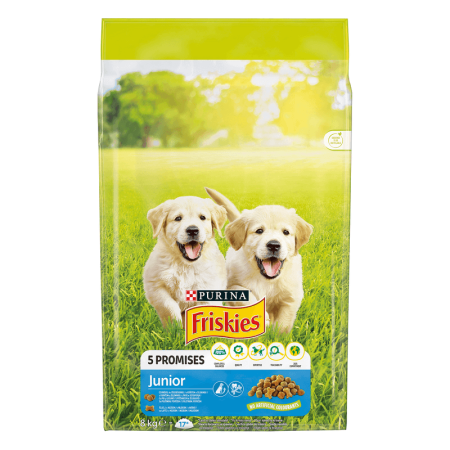 Caine Junior - Hrana uscata pentru caini Friskies Junior cu pui & legume 8 kg