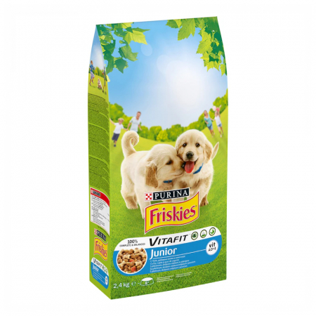 Hrana uscata caini - Hrana uscata pentru caini Friskies Junior cu pui & legume 2,4 kg