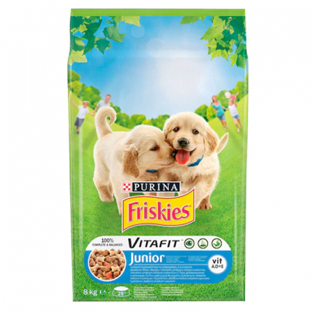 Caine Junior - Hrana uscata pentru caini Friskies Junior cu pui & legume 8 kg