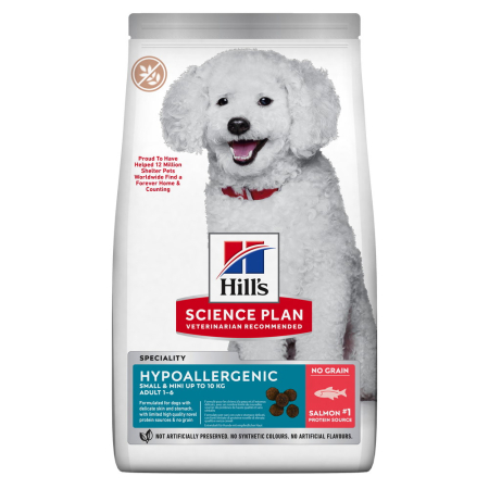 Hrana uscata caini - Hrana uscata pentru caini Hill's SP Hypoallergenic Small & Mini Adult cu somon 1,5 kg