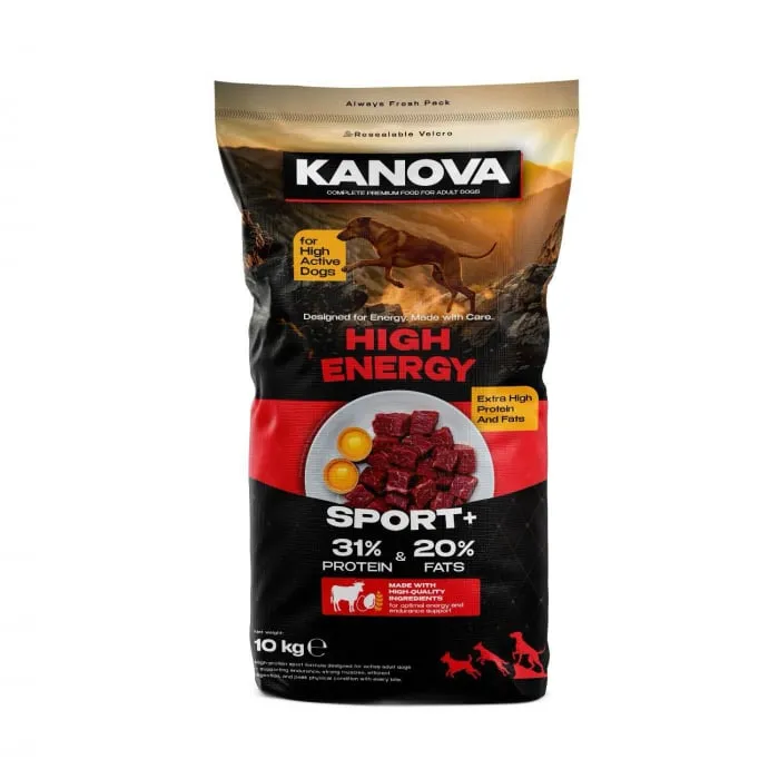 Caine Adult - Hrana uscata pentru caini Kanova High Energy cu vita 10 kg