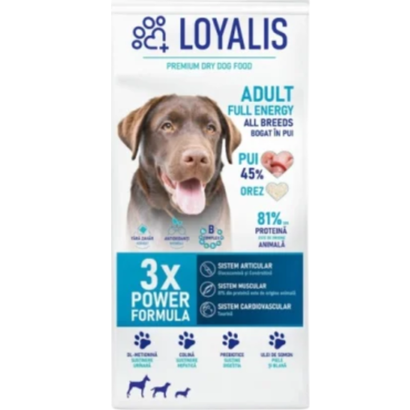 Caine Adult - Hrana uscata pentru caini Loyalis Adult Full Energy cu pui 3 kg