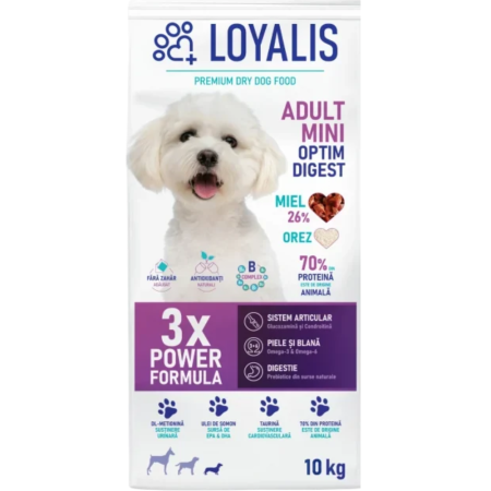 Hrana uscata pentru caini Loyalis Mini Adult cu miel 10 kg [1]