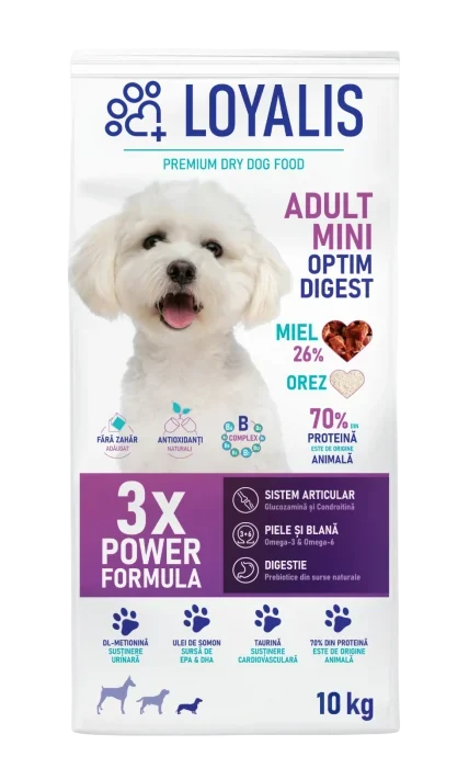 Caine Adult - Hrana uscata pentru caini Loyalis Mini Adult cu miel 10 kg