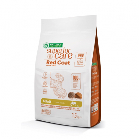Caine Adult - Hrana uscata pentru caini N.P. Superior Care Red Coat Small & Mini Adult cu somon 1,5 kg