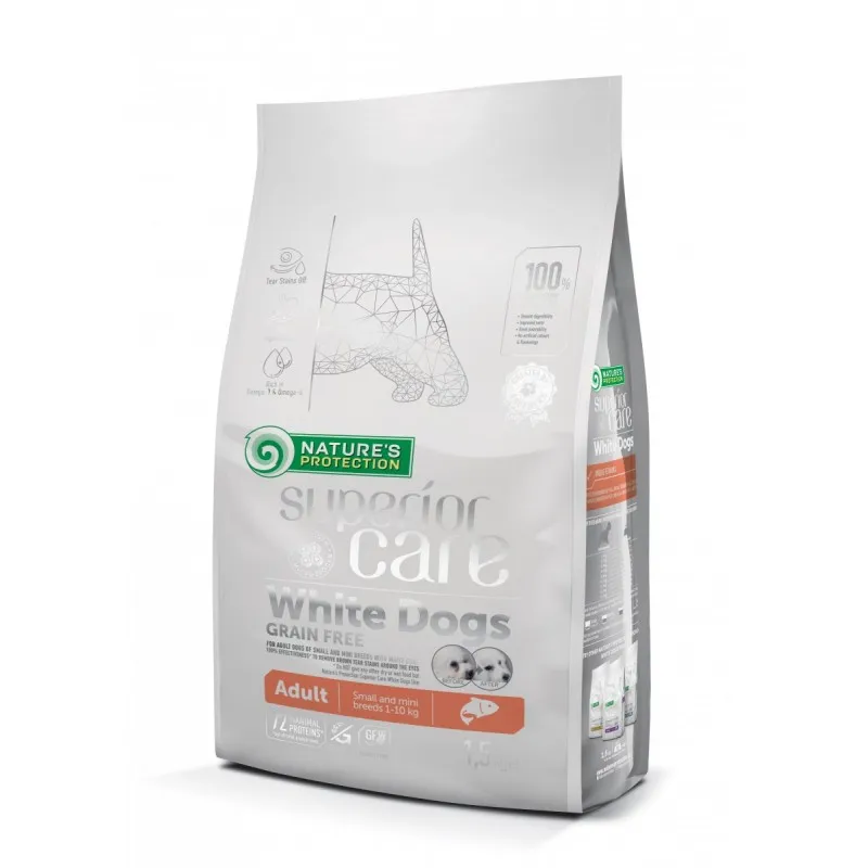 Hrana uscata pentru caini N.P Superior Care White Dogs Adult cu somon 10 kg