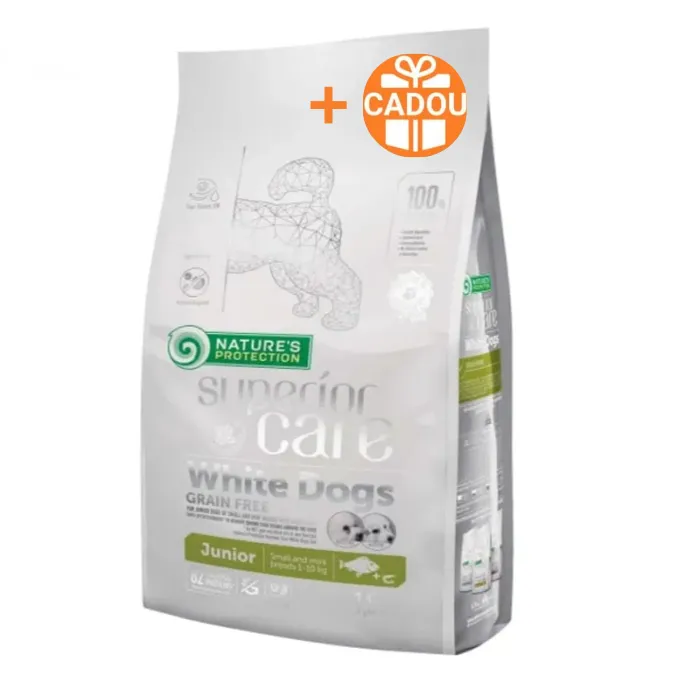 Caine Junior - Hrana uscata pentru caini N.P. Superior Care White Dogs Junior cu peste 1,5 kg