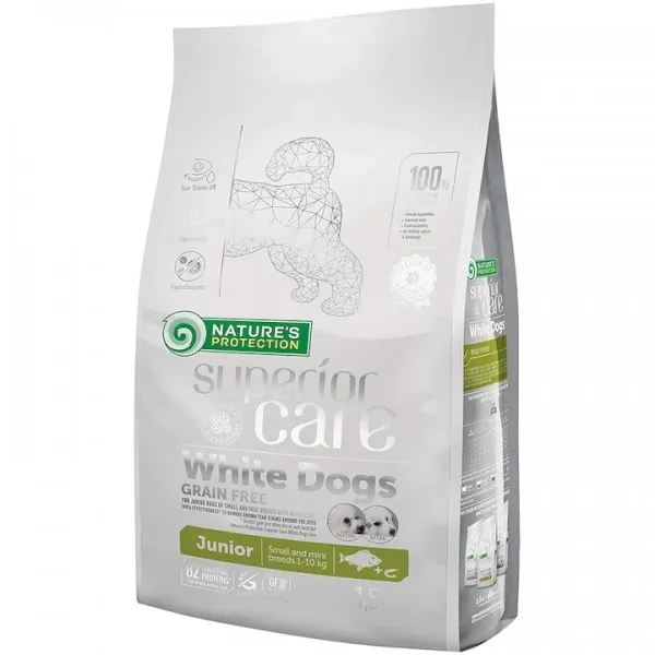 Caine Junior - Hrana uscata pentru caini N.P. Superior Care White Dogs Junior cu peste 1,5 kg