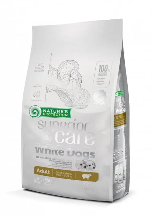 Caine Adult - Hrana uscata pentru caini N.P. Superior Care White Dogs Mini Adult cu miel 1,5 kg