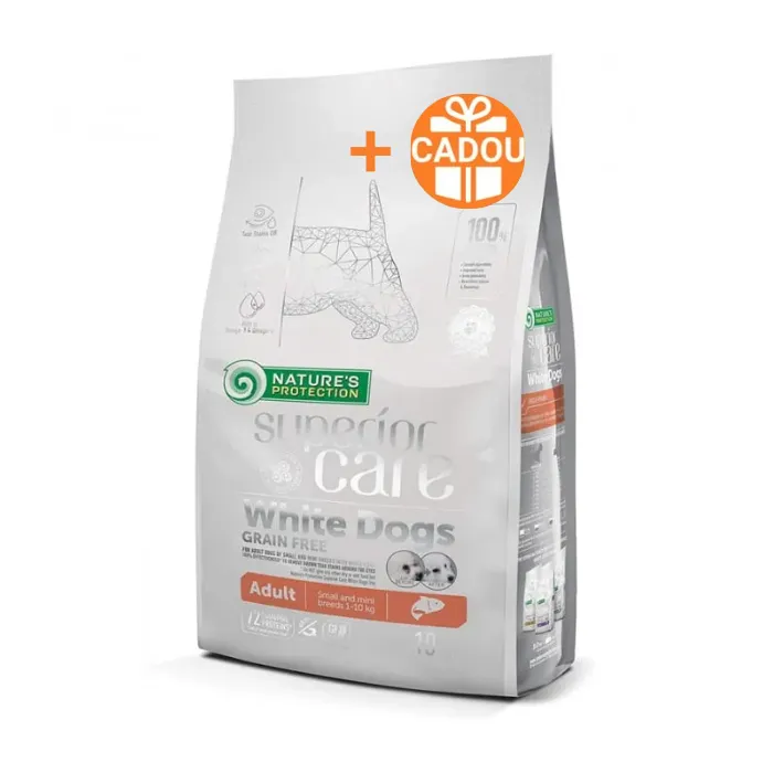 Caine Adult - Hrana uscata pentru caini N. P. Superior Care White Dogs Mini Adult cu somon 1,5 kg
