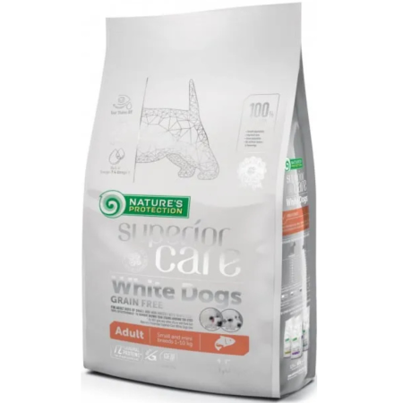 Caine Adult - Hrana uscata pentru caini N. P. Superior Care White Dogs Mini Adult cu somon 1,5 kg