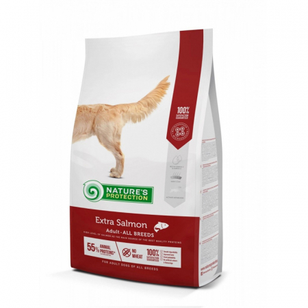 Hrana uscata pentru caini Nature's Protection Adult Extra Somon 12 kg + 3 kg GRATIS [0]