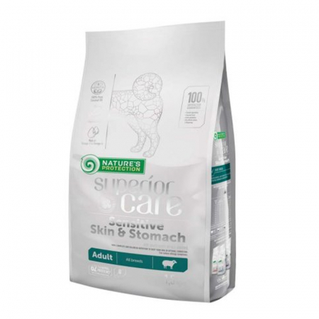 Hrana uscata pentru caini N.P. Superior Care Sensitive Skin & Stomach cu miel 1,5 kg