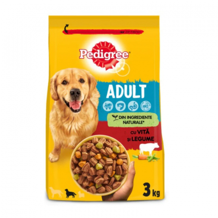 Hrana uscata pentru caini Pedigree Adult M/L cu vita & legume 3 kg [0]