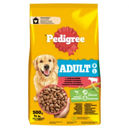 Hrana uscata pentru caini Pedigree Adult M/L cu vita & legume 500 gr [0]