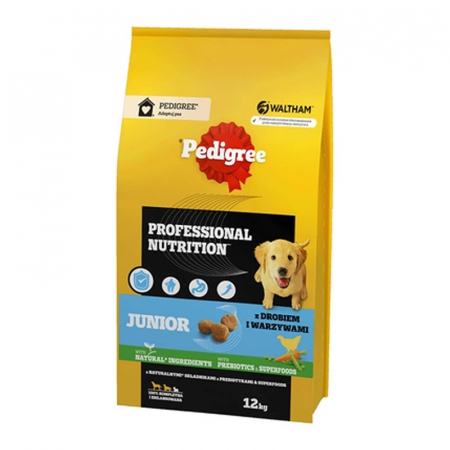 Caine Junior - Hrana uscata pentru caini Pedigree Junior Professional Nutrition cu pui & legume 12 kg