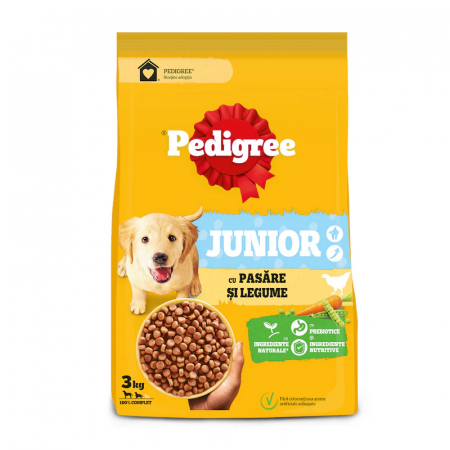 Caine Junior - Hrana uscata pentru caini Pedigree Junior M/L cu pasare & legume 3 kg