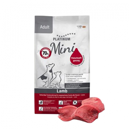 Hrana uscata caini - Hrana uscata pentru caini Platinum Mini Adult cu miel 900 gr