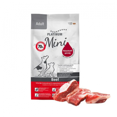 Caine Adult - Hrana uscata pentru caini Platinum Mini Adult cu vita 900 gr