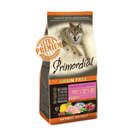 Caine Junior - Hrana uscata pentru caini Primordial Grain-Free Puppy cu pui & peste de mare 12 kg