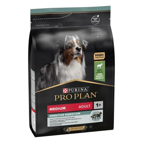 Caine Adult - Hrana uscata pentru caini Pro Plan Medium Adult Sensitive Digestion cu miel 10 kg