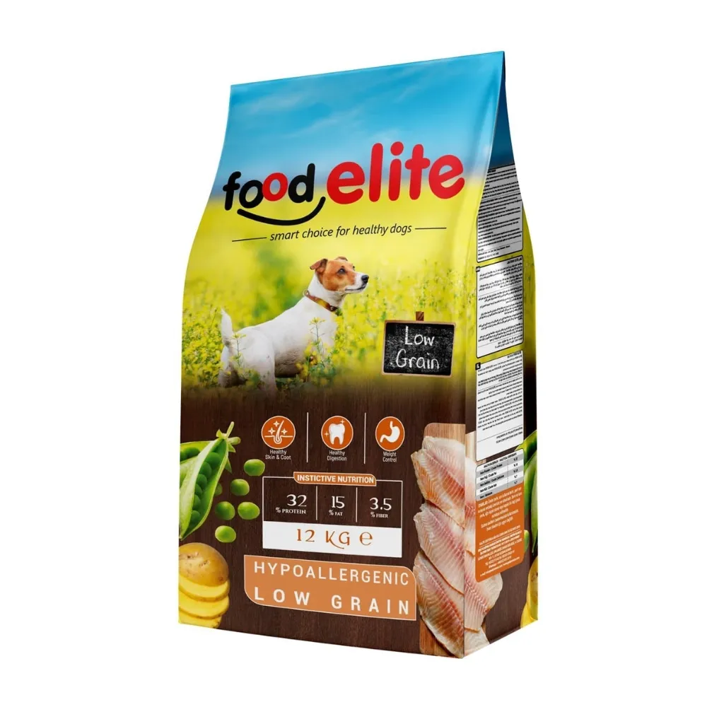 Caine Adult - Hrana uscata pentru caini Food Elite Hypoallergenic Low Grain cu peste & pui 12 kg
