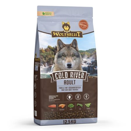 Caine Adult - Hrana uscata pentru caini Wolfsblut Cold River Adult cu pastrav 12,5 kg