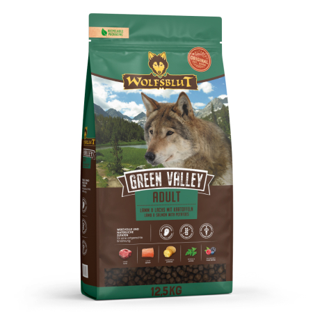 Caini - Hrana uscata pentru caini Wolfsblut Green Valley Adult cu miel & somon 12,5 kg
