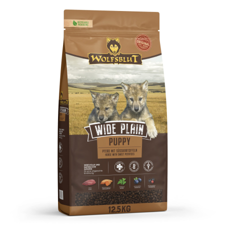 Caini - Hrana uscata pentru caini Wolfsblut Wide Plain Puppy cu carne de cal 12,5 kg
