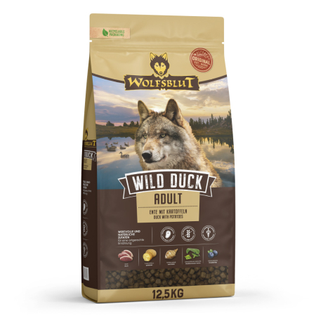 Caini - Hrana uscata pentru caini Wolfsblut Wild Duck Adult cu rata 12,5 kg