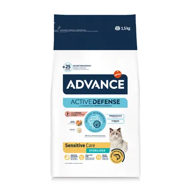 Hrana uscata pentru pisici Advance Sensitive Sterilised cu somon 1,5 kg