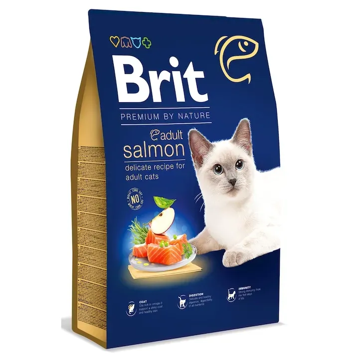 Pisici - Hrana uscata pentru pisici Brit Premium by Nature Adult cu somon 8 kg
