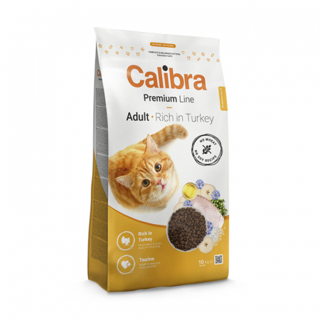 Pisica Adult - Hrana uscata pentru pisici Calibra Premium Line Adult cu curcan 10 kg