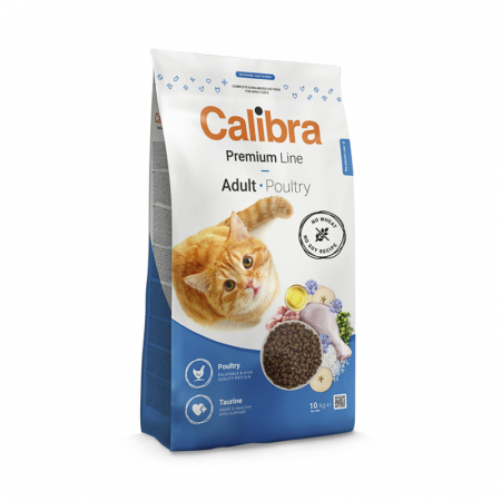 Pisica Adult - Hrana uscata pentru pisici Calibra Premium Line Adult cu pui 10 kg