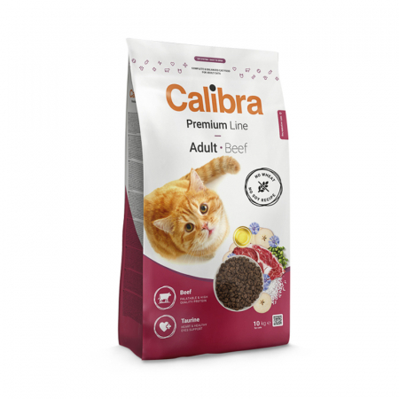 Pisica Adult - Hrana uscata pentru pisici Calibra Premium Line Adult cu vita 10 kg