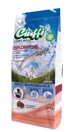 Hrana uscata pisici - Hrana uscata pentru pisici Ciuffi Esploratore cu vita 15 kg